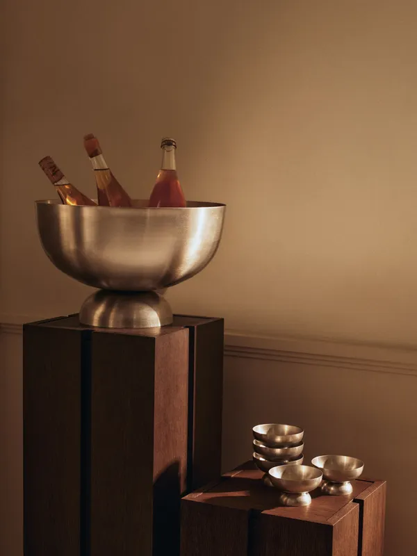 Ferm Living Tumbled Champagnekøler 38 Rustfri Stål Hylde Rustfrit Stål