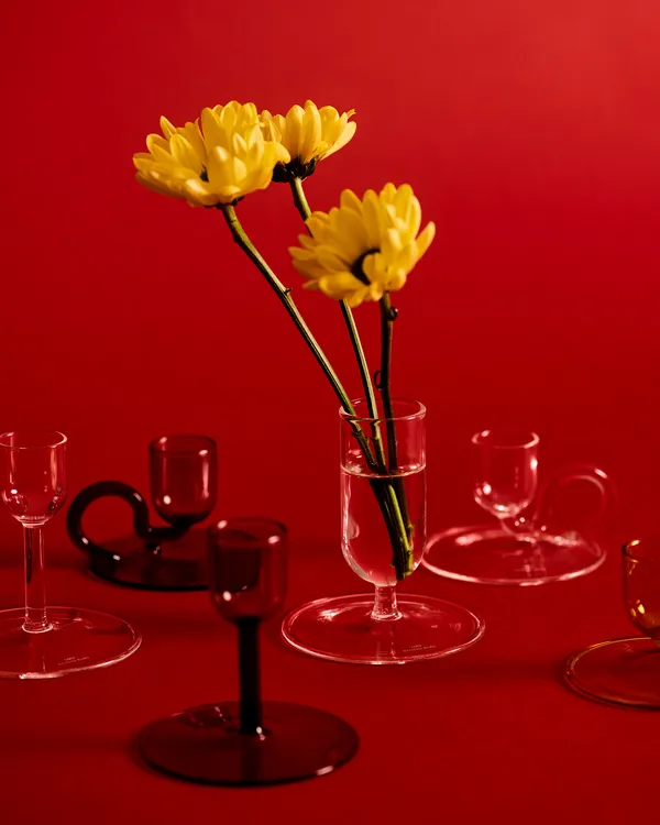Tiny Candleholder Curved Clear