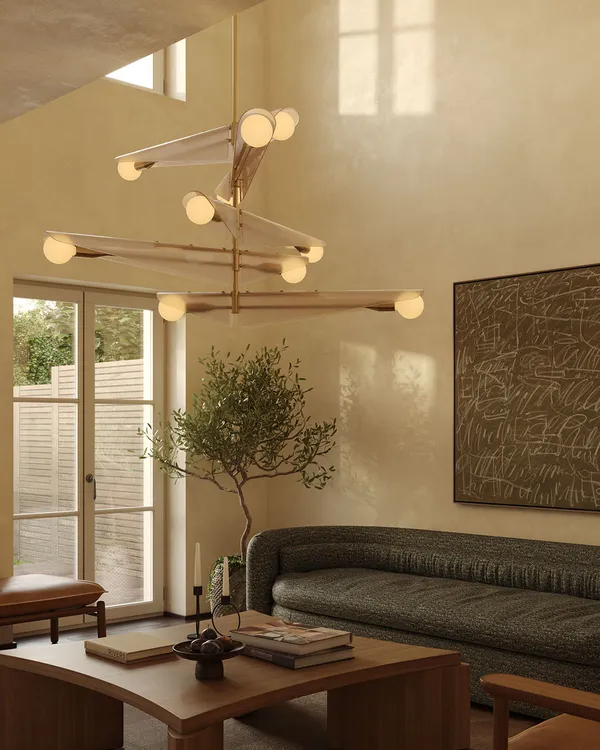 Sycamore 5 Ceiling Lamp Brass / Dusk Pink
