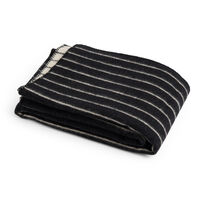 Outdoor Market Throw 130x180 cm Black With Beige Stripe