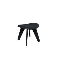 Slab Ottoman Sort / Sort Læder
