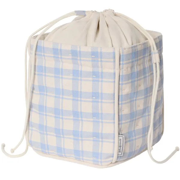 Plaid Sky Blue Storage Basket Small