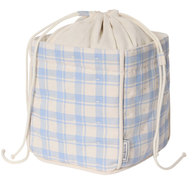 Plaid Sky Blue Storage Basket Small