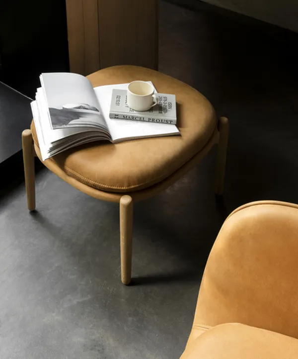 Embody Stol Skinn Vintage Cognac / Mattlakkert Eik
