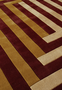 Teklan Labyrinth Ullmatta 300x400 cm Sand / Mulberry