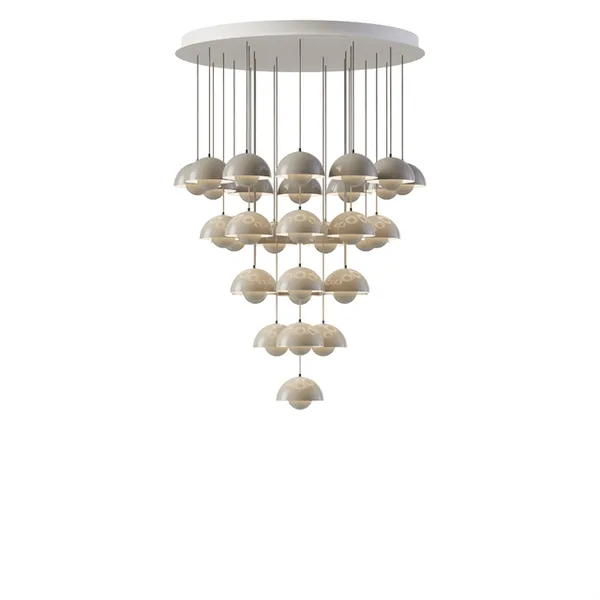 Flowerpot VP10 Chandelier 31 Lamps Ø89 Grey Beige