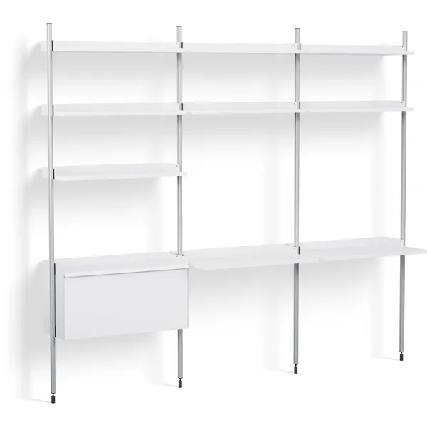 Pier System 13 3 columns PS White / Aluminium