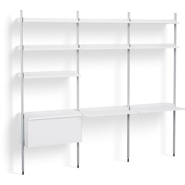 Pier System 13 3 columns PS White / Aluminium
