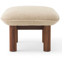 Brasilia Fåtölj Med Ottoman Walnut Bouclé 02 Beige