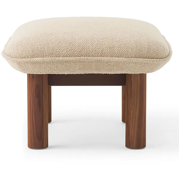 Brasilia Fåtölj Med Ottoman Walnut Bouclé 02 Beige