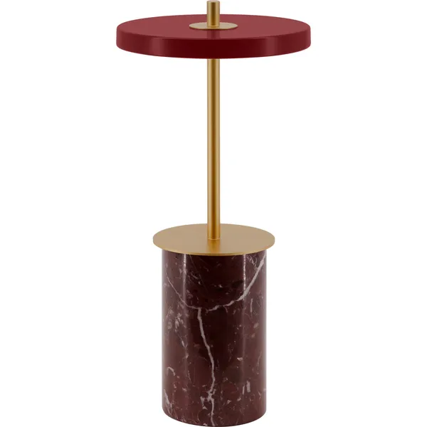 Asteria Move Mini Bordslampa Portabel Röd Marmor