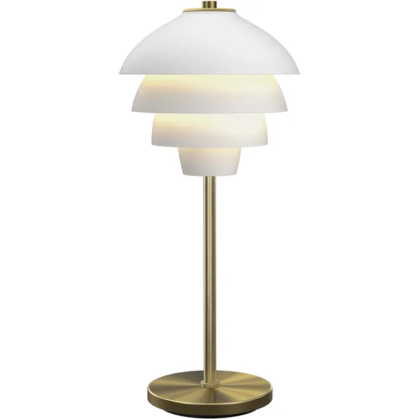Valencia Bordlampe Flat White / Messing