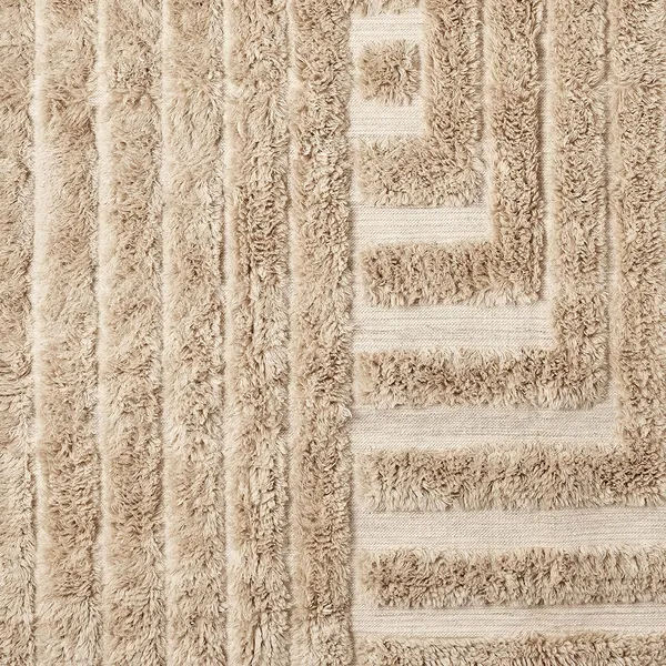 Shaggy Labyrinth Rug Beige