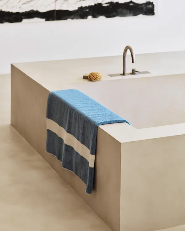 Stripe Bath Towel 100x150 cm Dusty Blue