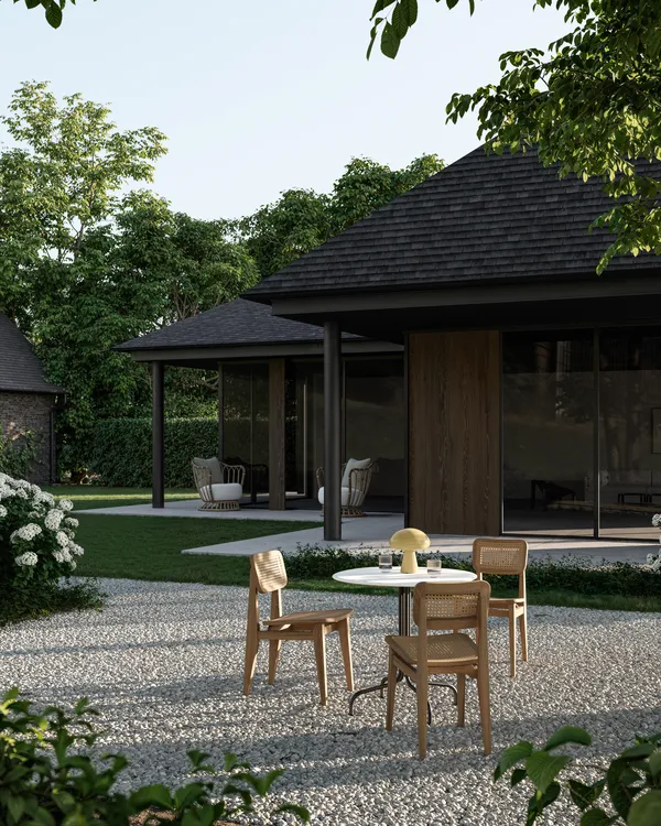 C-Chair Outdoor Ruokapöydän Tuoli Tiikki / French Cane