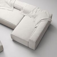 Grand 4-Seter Sofa Divan Høyre åpent endestykke med Fotskammel Moon White