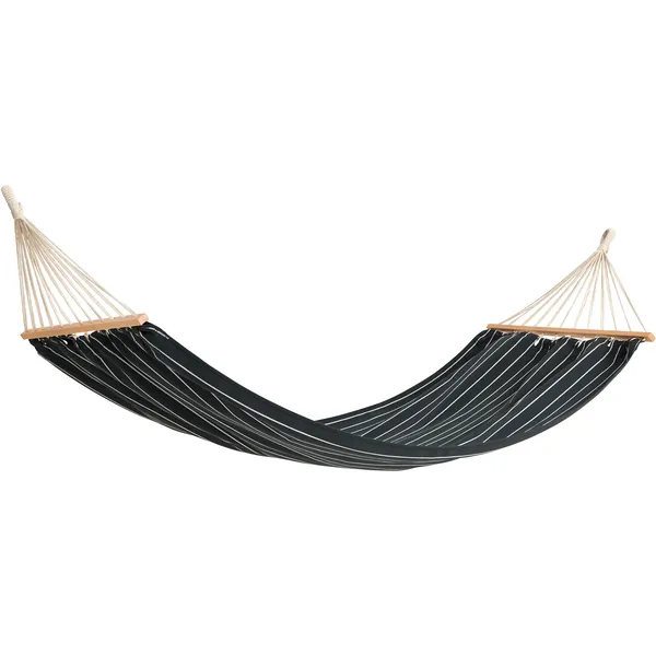 Outdoor Market Hammock Black With Beige Stripe