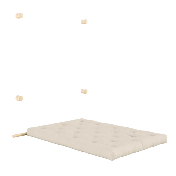 Hooked Madrass Med Beslag 135x200 cm Raw / Beige