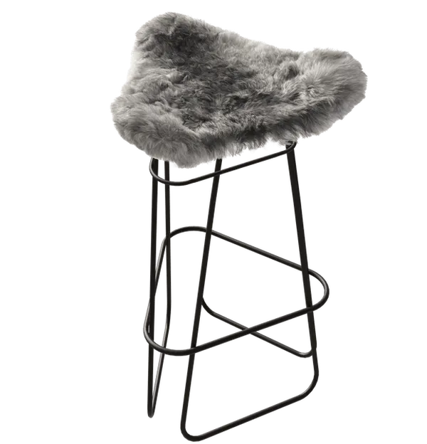 Iceland Barstol 82 cm Sort / Shorn Grey