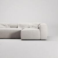 Grand 4-Seter Sofa Divan Høyre åpent endestykke med Fotskammel Moon White