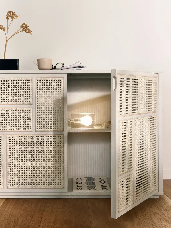 Block Lampe m hvid ledning