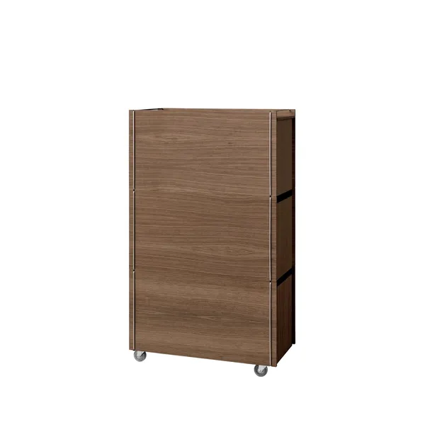 Storage Tower Med Hjul Hög Rökt Ek/Rostfritt Stål
