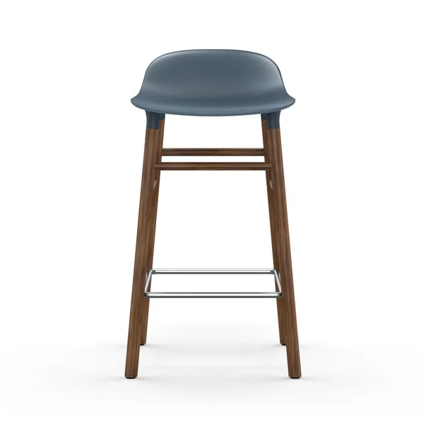 Form Barstol 65cm Blå/Valnøddetræ