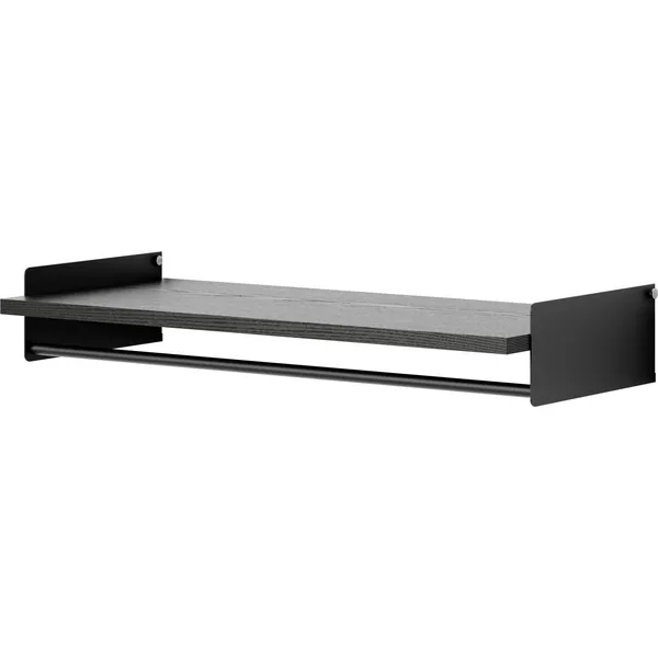 Garderobshylla Set 35x80 cm Svart Ask / Svart