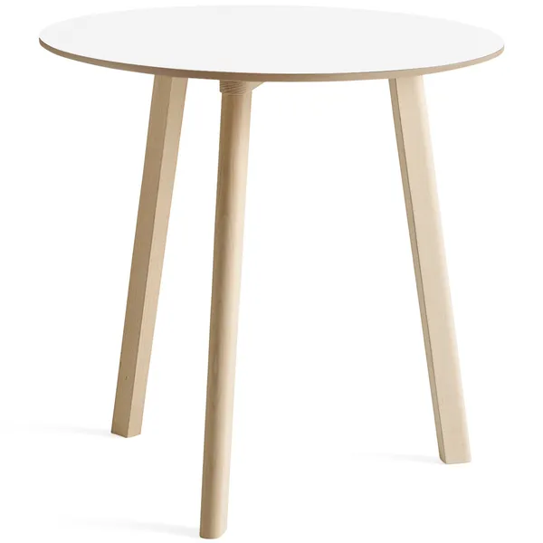 CPH Deux 220 2.0 Bord Ø75 cm Pearl White / Ubehandlet Bøgetræ