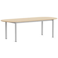 Annex Bord Avlang 95x240 cm Aluminium / Lakkert Eik