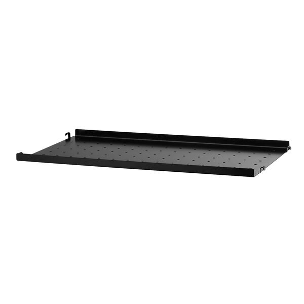 String Hylde med Lav Kant Metal 30x58 cm Sort