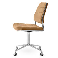 454 Swivel Chair With wheels Camel Leather