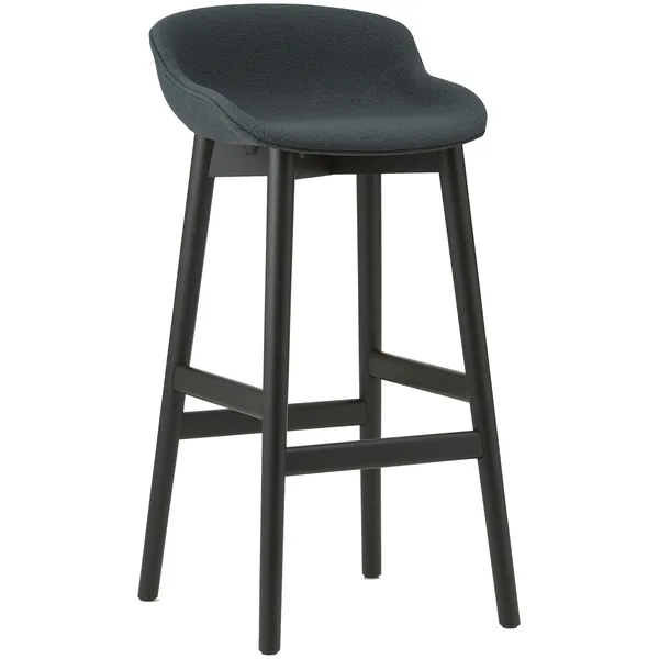 Hyg Barstol 75 cm Mørkegrå / Sort Egetræ