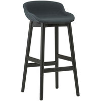 Hyg Barstol 75 cm Mørkegrå / Sort Egetræ