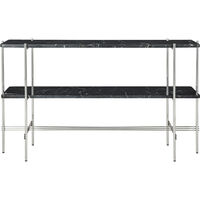 TS Console Sidebord 120x30x72 cm Poleret Stål / Sort Marquinamarmor