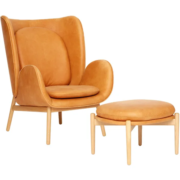 Embrace Armchair With Footstool S Vintage Cognac