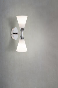 Harlekin Duo Vägglampa Krom/Vit