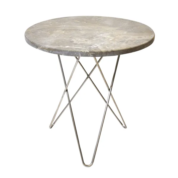 Tall Mini O Sidebord Sort Marmor/Stål