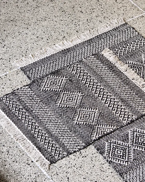 Ethnic Tæppe 60x90 cm Sort/Natur