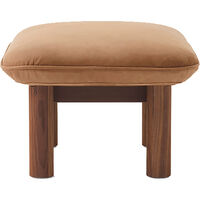 Brasilia Fåtölj Med Ottoman Walnut Camel