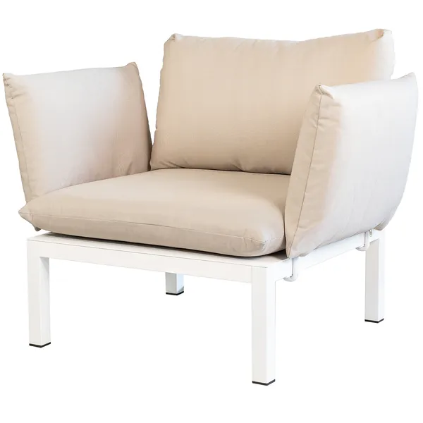 Domino Lænestol Beige/Hvid