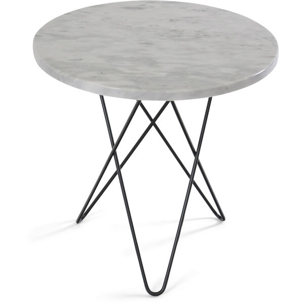 Tall Mini O Table Sidebord Ø50 cm Sort/Hvit Marmor