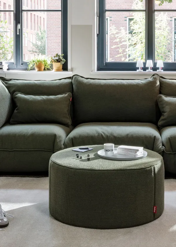Puff Boucle Recycled Kudde Leaf Green