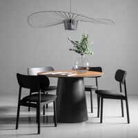 Social Matbord Valnöt / Svart Ek 110 cm