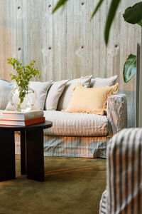 Stopning Til Le Grand Air 3-seter Sofa Lin Divan Venstre Ash Stripe