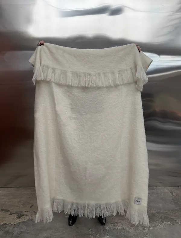 Fridh Plaid Mohair 130x170 cm Offwhite