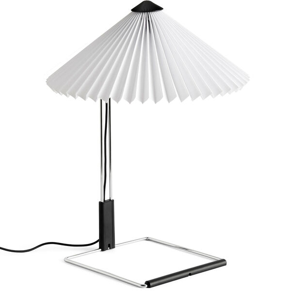 Matin Bordlampe 300 mm Spejlpletteret Stål / Hvid