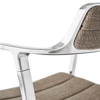 452 Snurrstol Med Hjul Mörk Sand / Polerad Aluminium