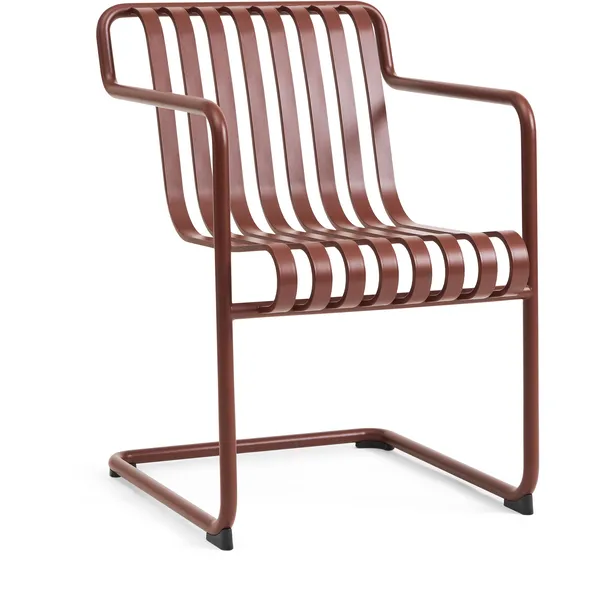 Palissade Cantilever Dining Armchair Iron red powder coated steel