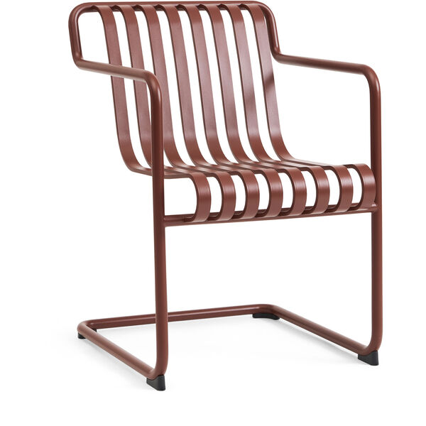 Palissade Cantilever Dining Armchair Iron red powder coated steel